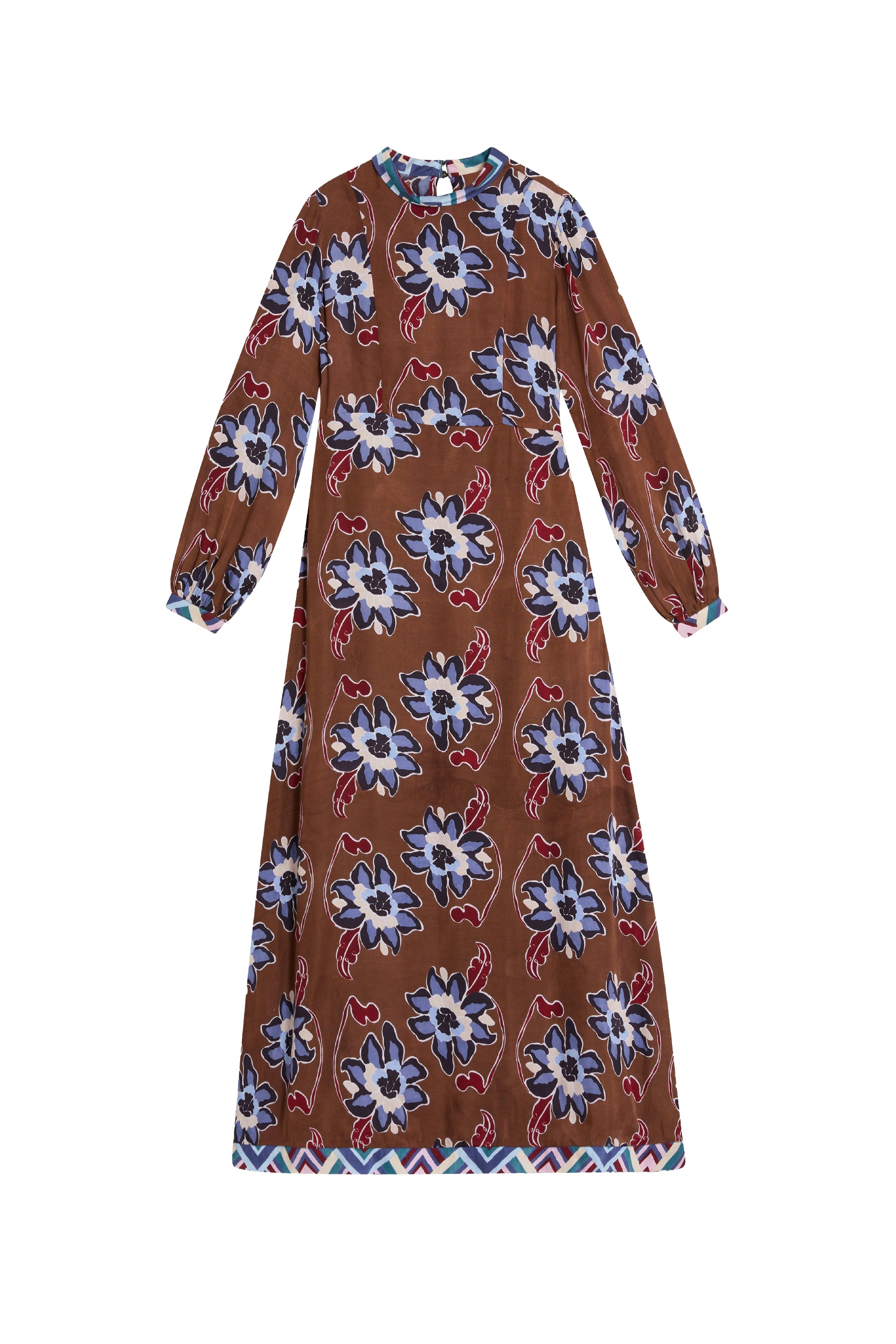 Cardamom long silk dress - Brown