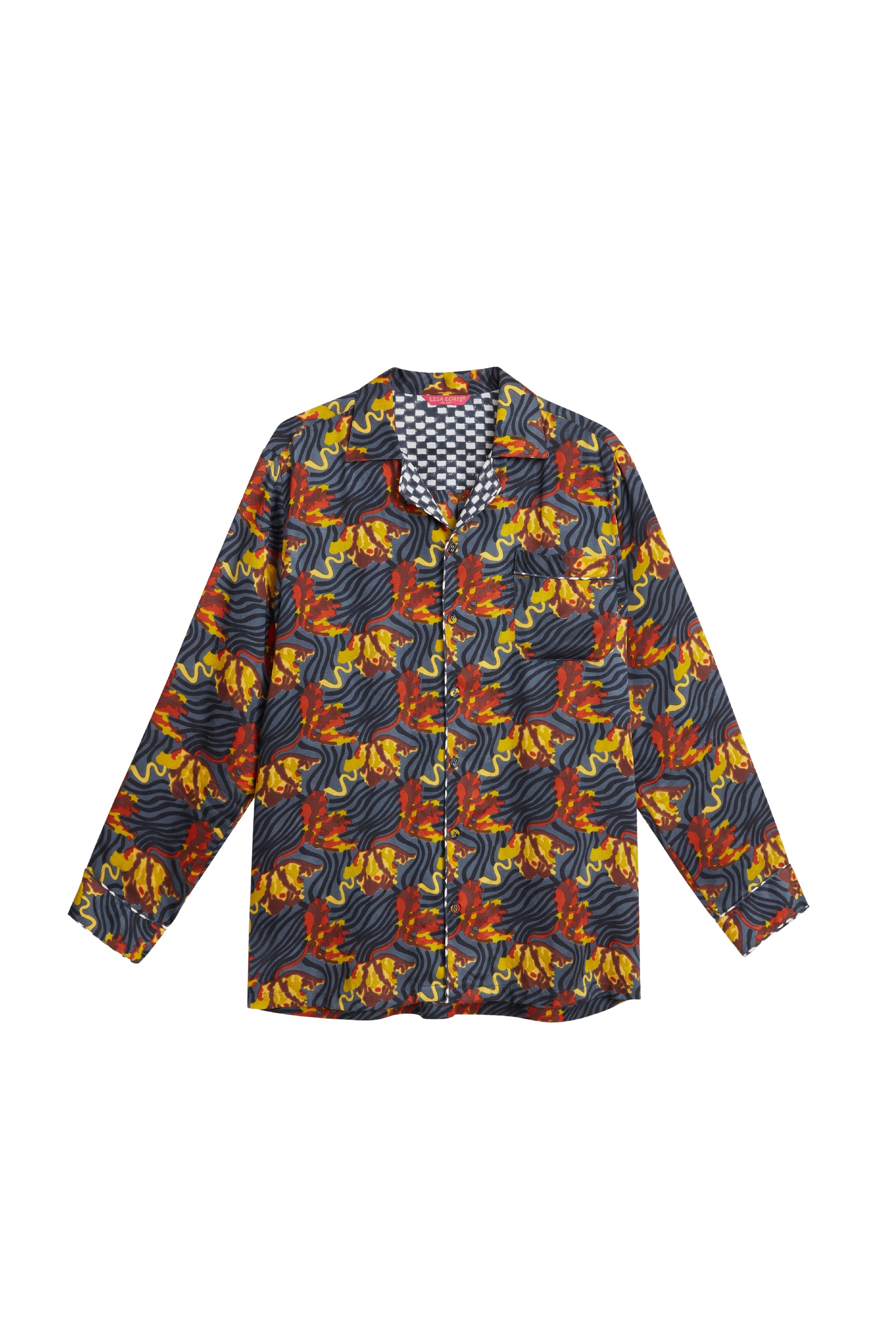Gatsby long-sleeved silk shirt - Blue