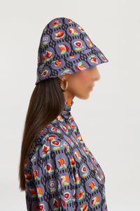 RECO PRIX : 22,5 // Horse Club Hat Kumasi Design Grey Blue