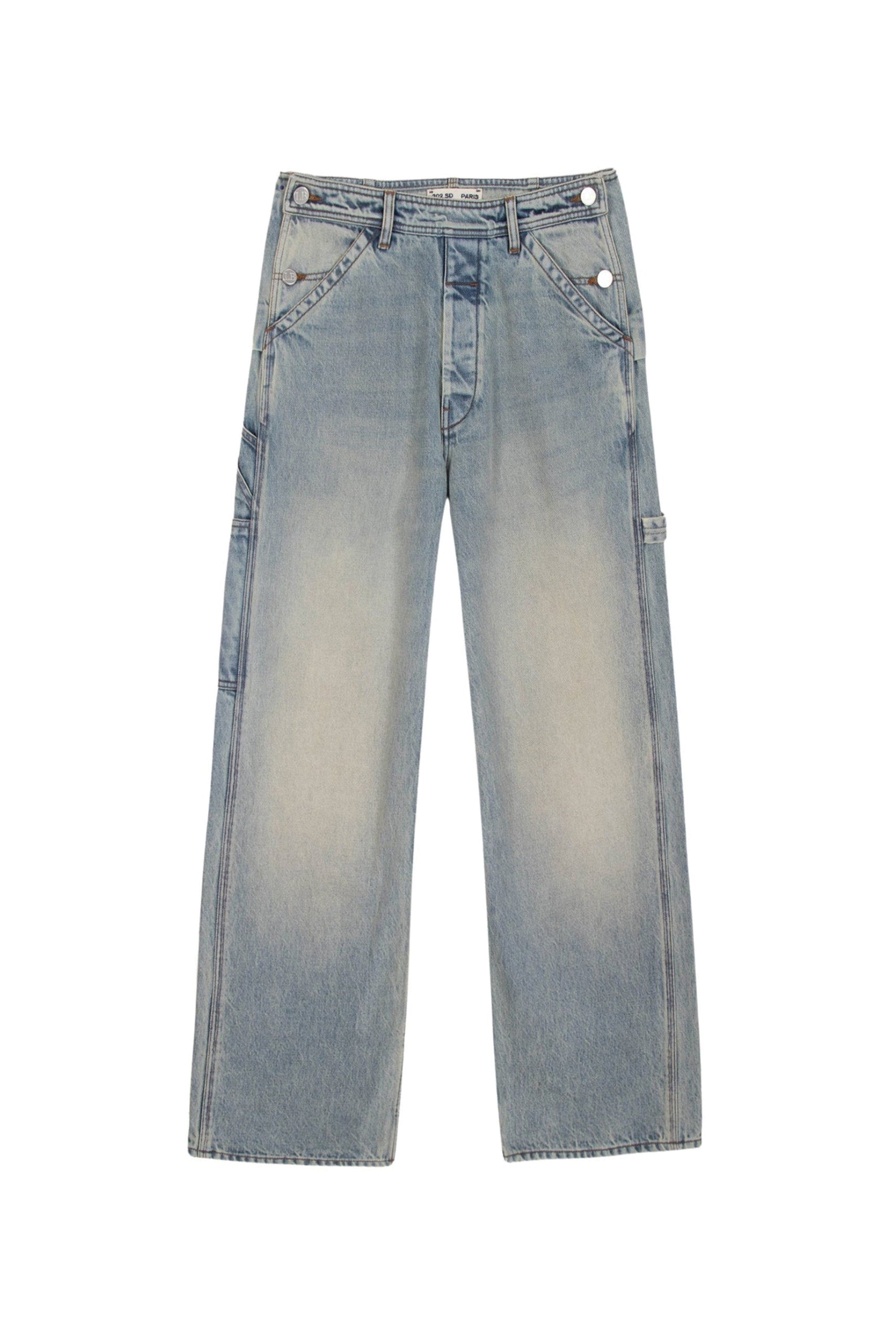 Jean Carpenter délavé coupe cargo - Blue
