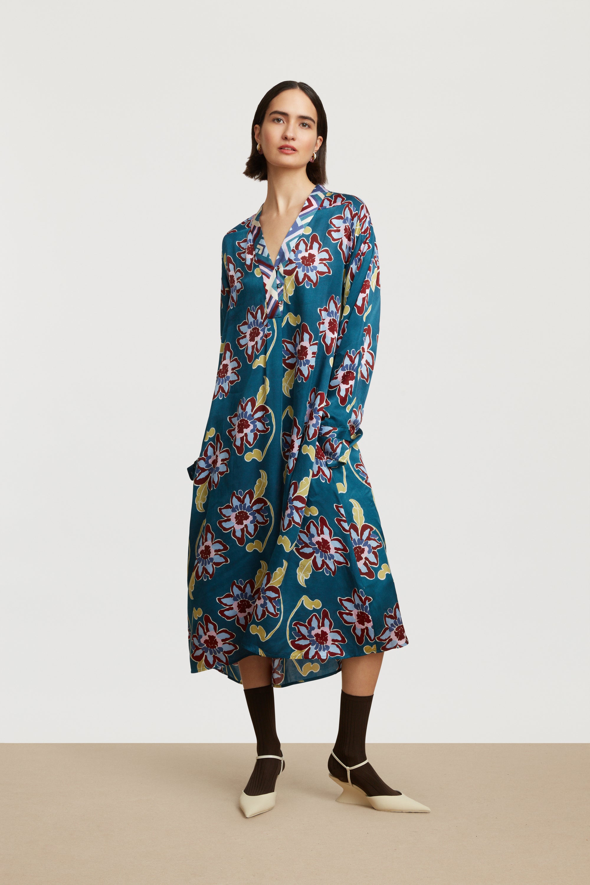 RECO PRIX : 118,5 // Lotty Dress Togo Flower Petrol
