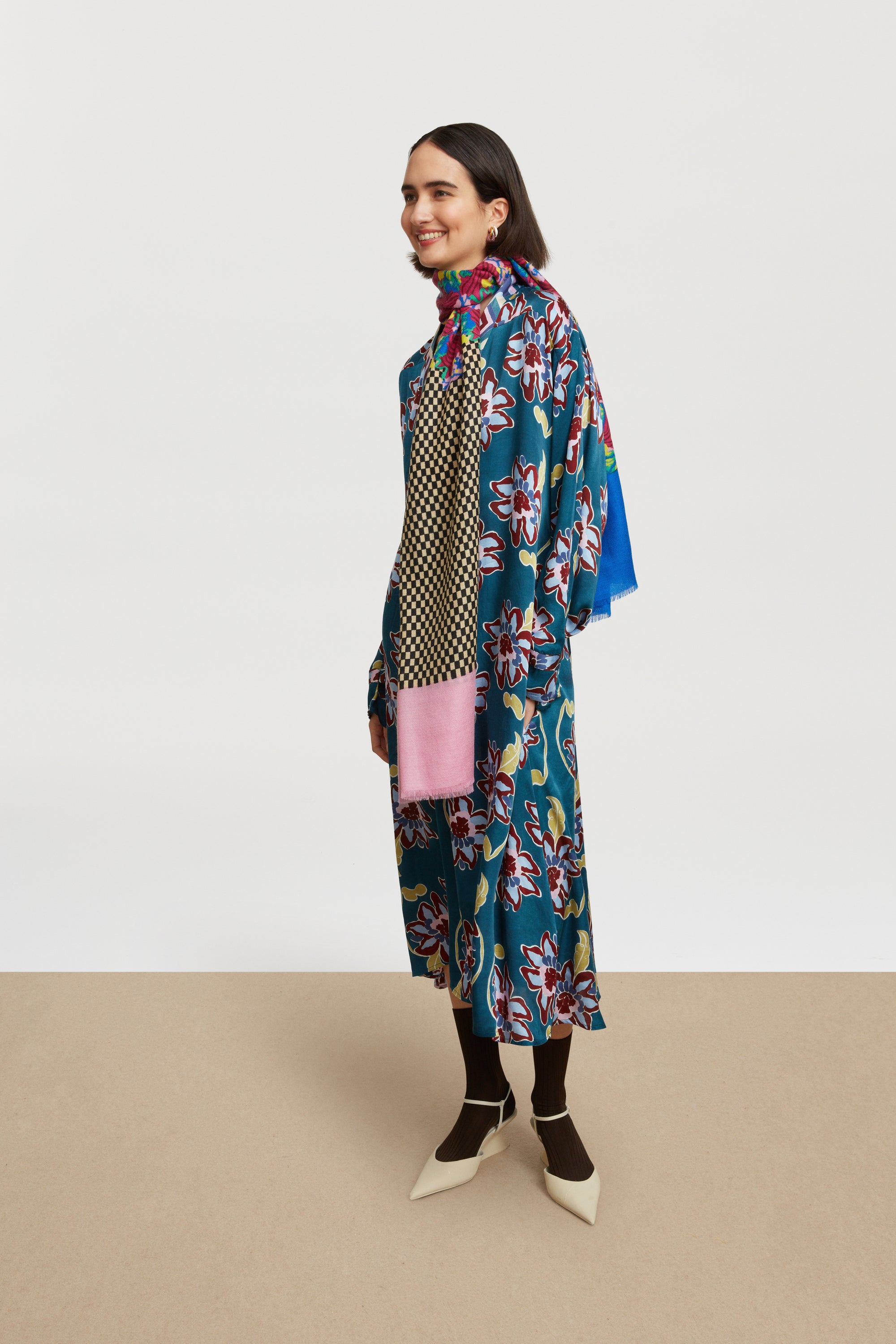 RECO PRIX : 118,5 // Lotty Dress Togo Flower Petrol