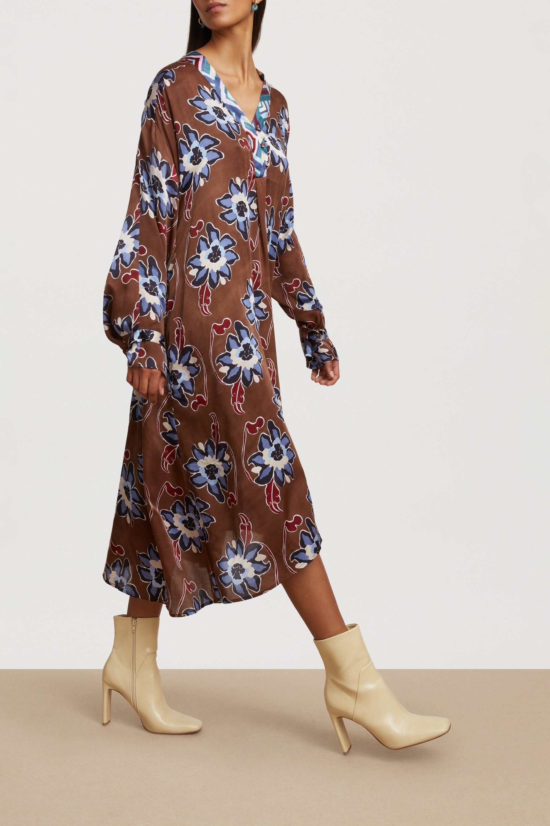 RECO PRIX : 118,5 // Lotty Dress Togo Flower Brown
