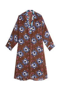 Lotty long silk dress - Brown