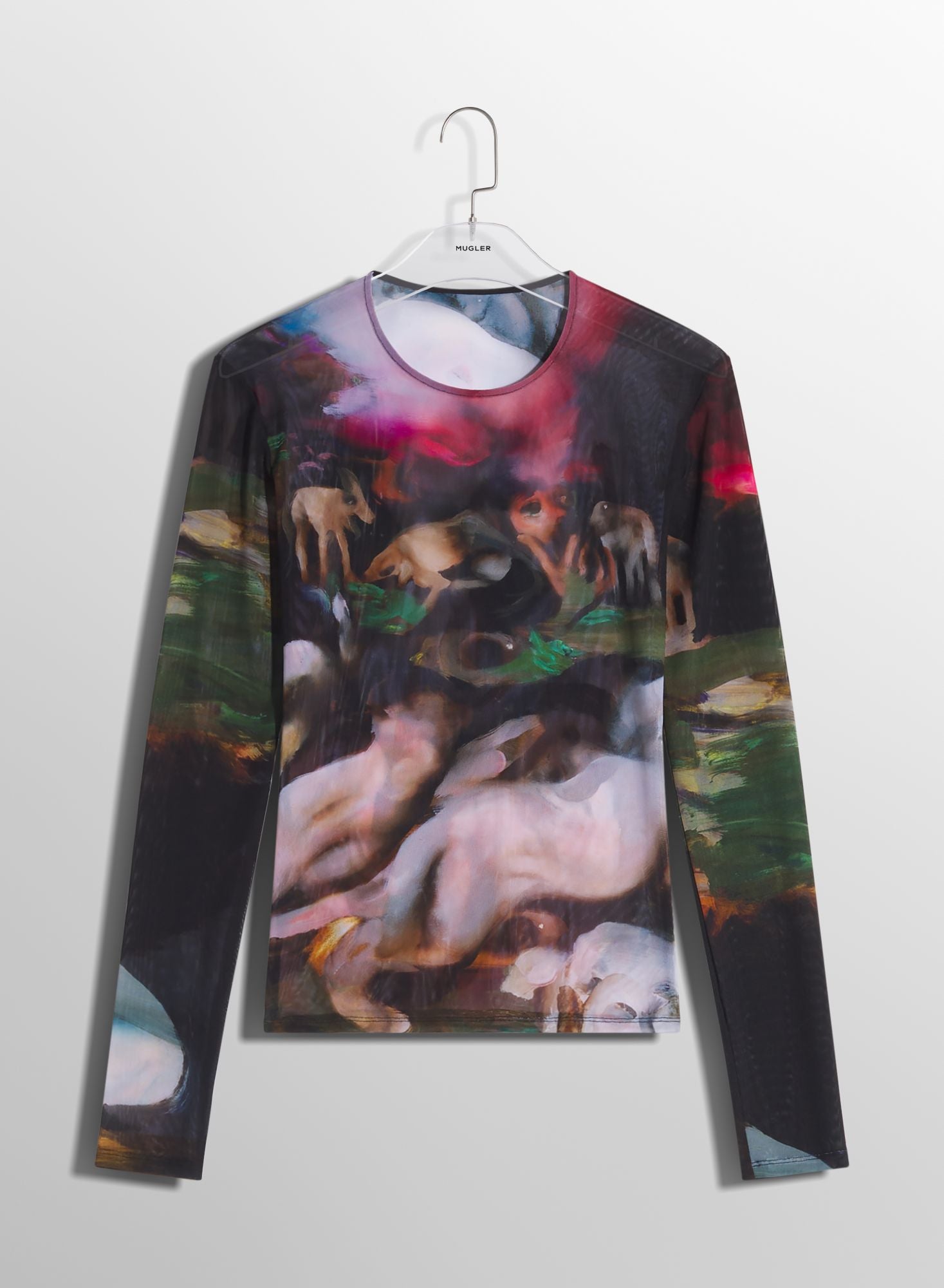 MUGLER X AMBERA WELLMANN IMPOSSESSION PRINTED TOP