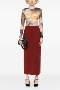 MUGLER X AMBERA WELLMANN IMPOSSESSION PRINTED TOP