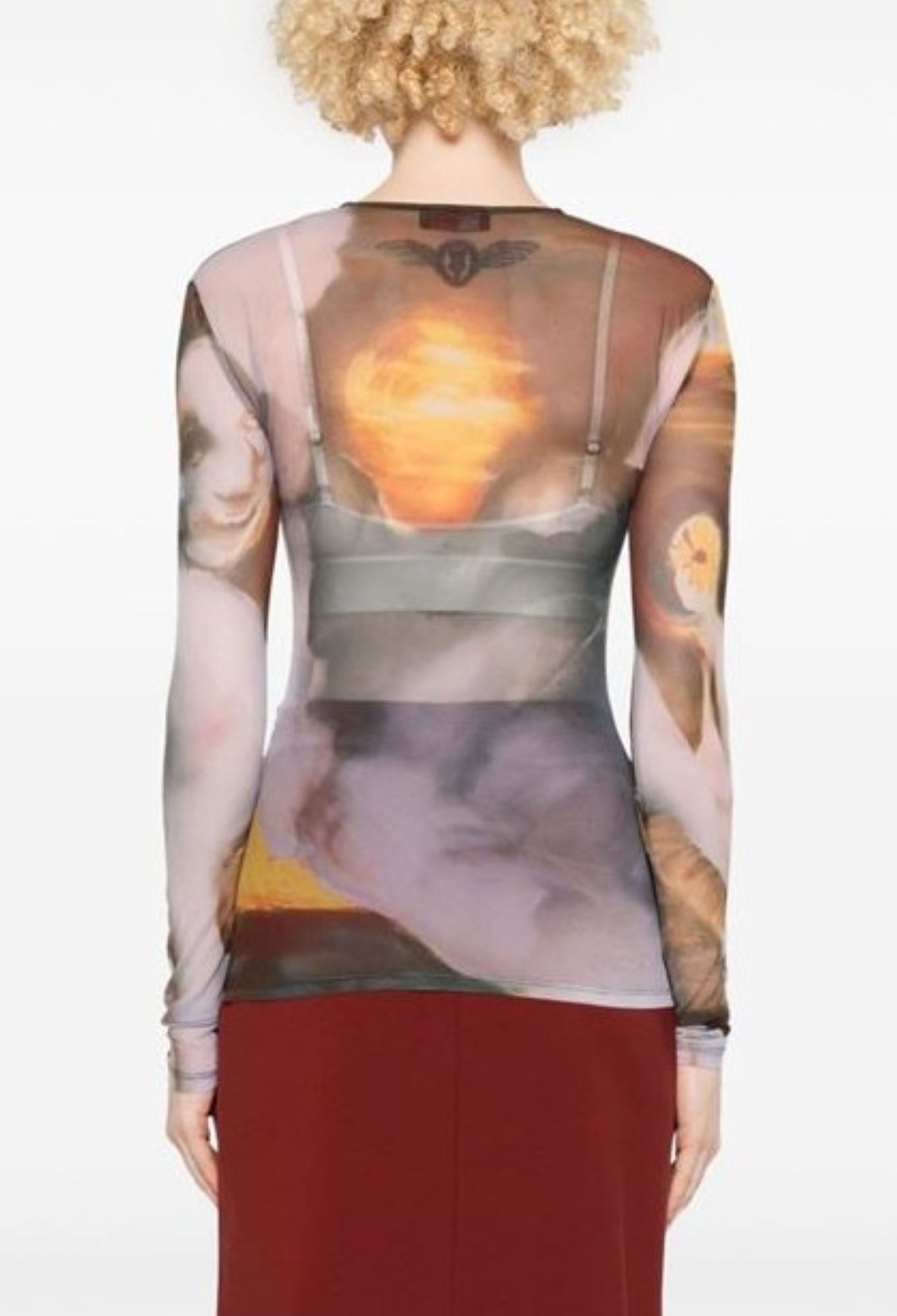 MUGLER X AMBERA WELLMANN IMPOSSESSION PRINTED TOP