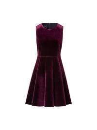 Robe courte en velours - Dark Magenta