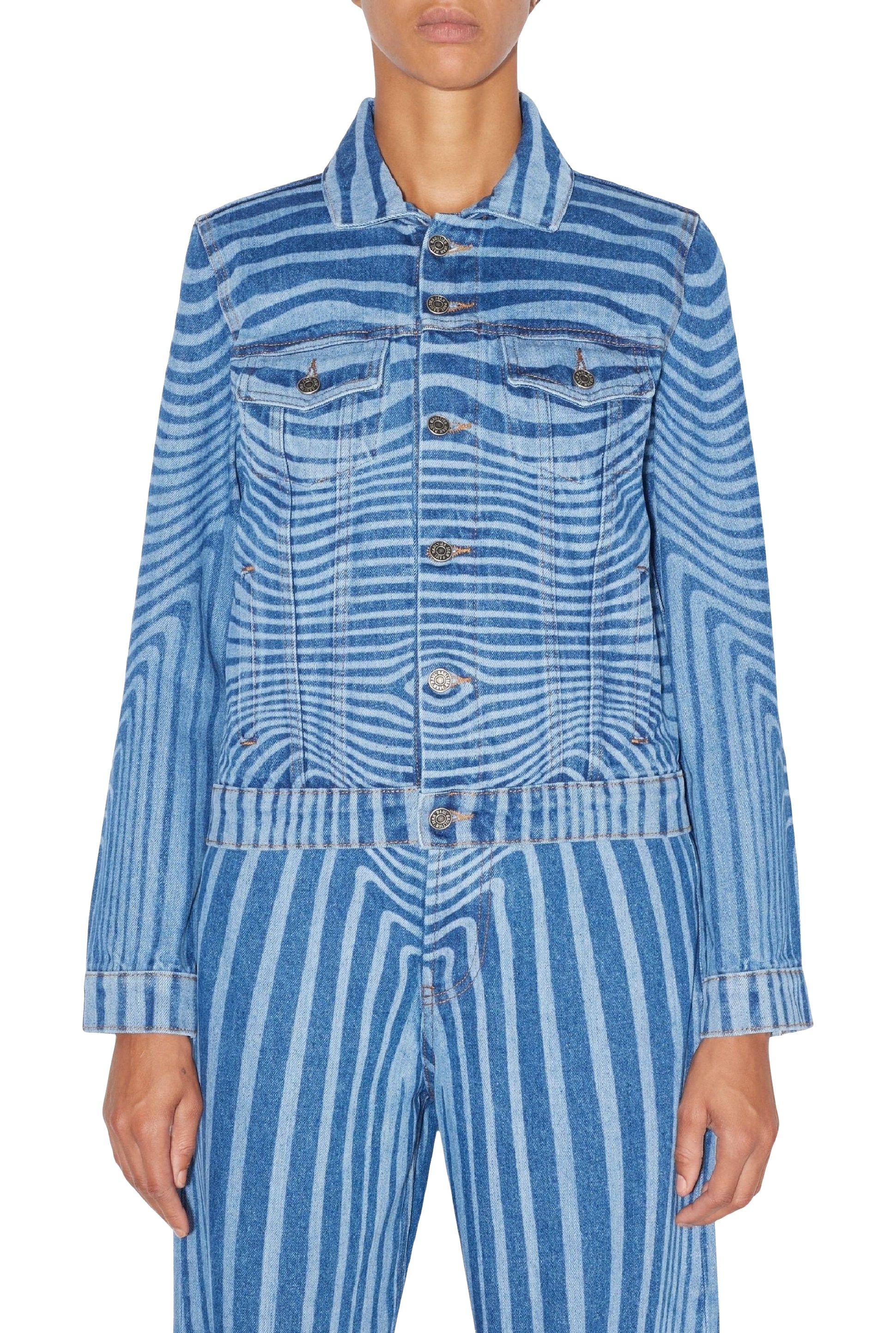 Veste imprimée en denim - Vintage Blue
