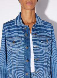 Veste imprimée en denim - Vintage Blue