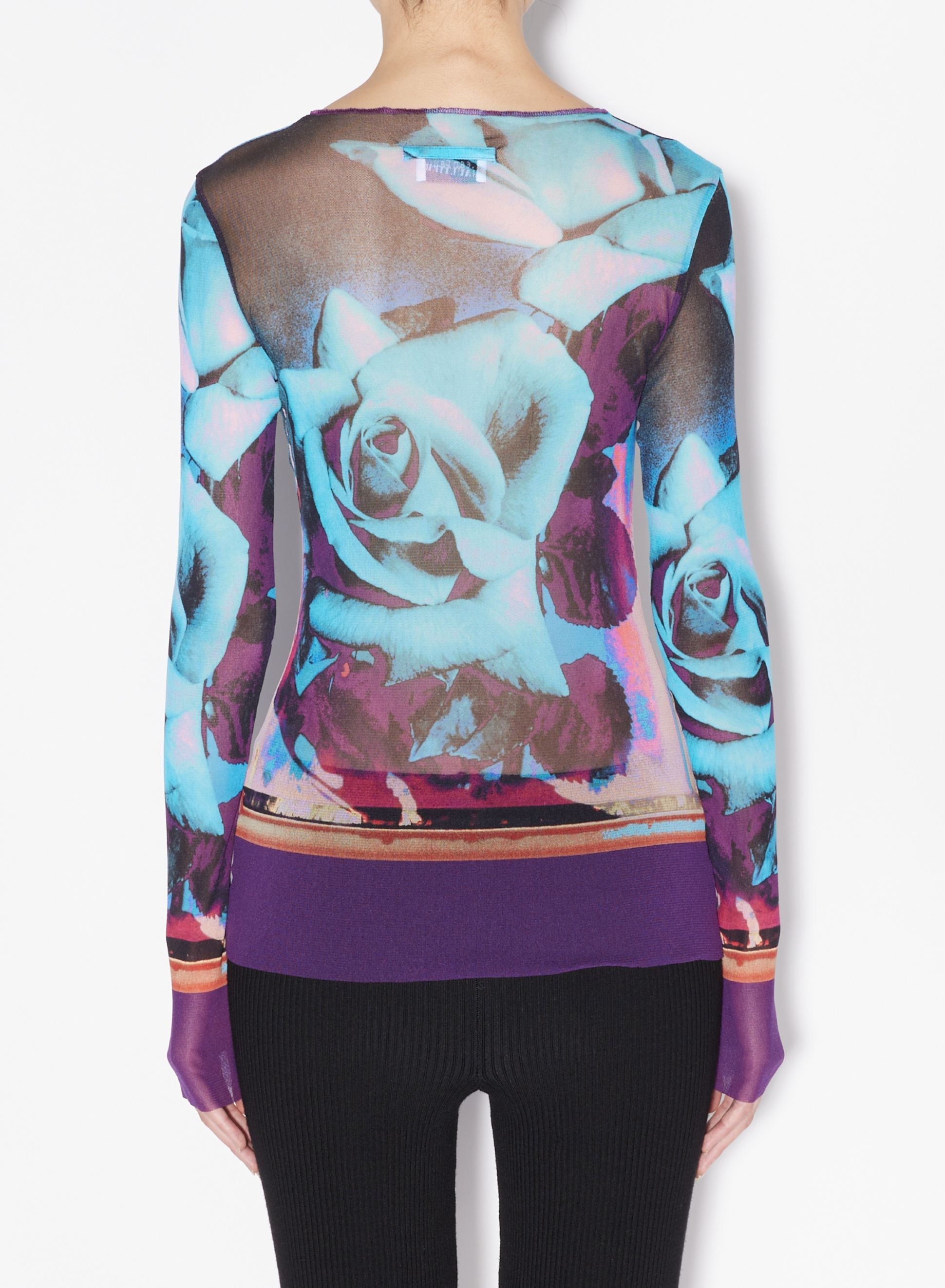 Unisex long-sleeved tulle top - Purple & Blue