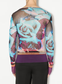 Unisex long-sleeved tulle top - Purple & Blue