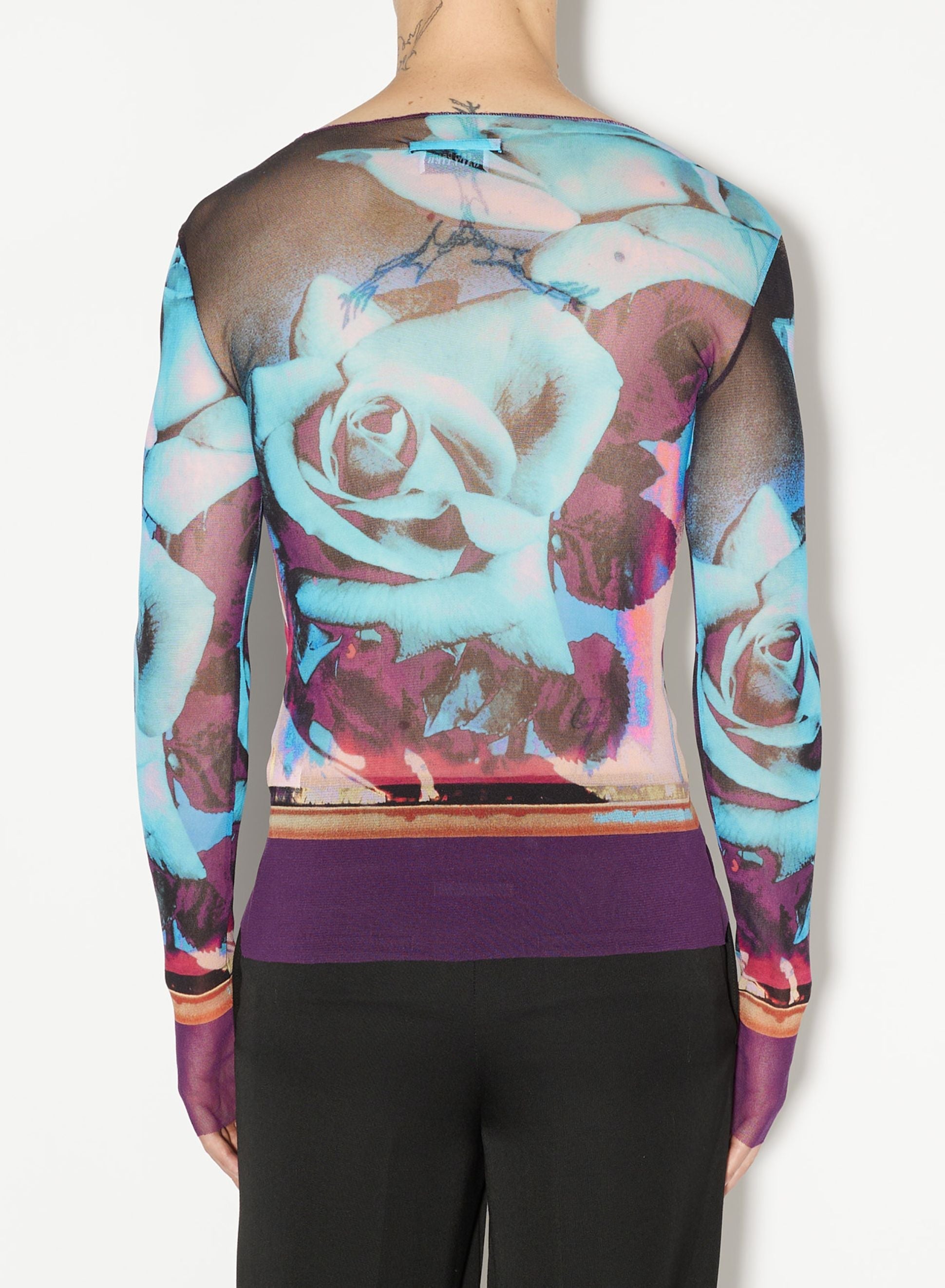 Unisex long-sleeved tulle top - Purple & Blue
