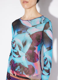 Unisex long-sleeved tulle top - Purple & Blue