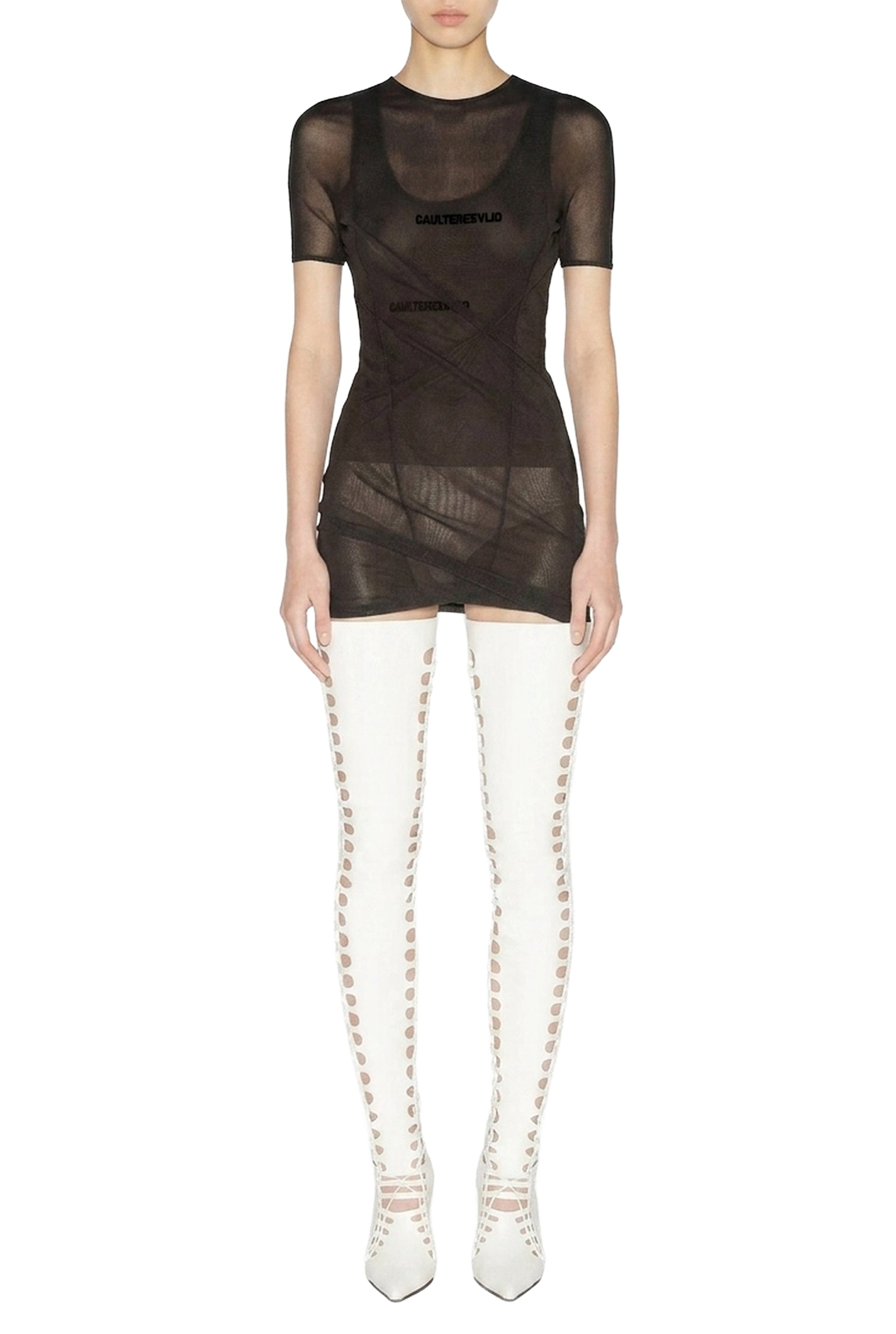 Robe multi porté JPG x Shayne Oliver en tulle - Black & Black