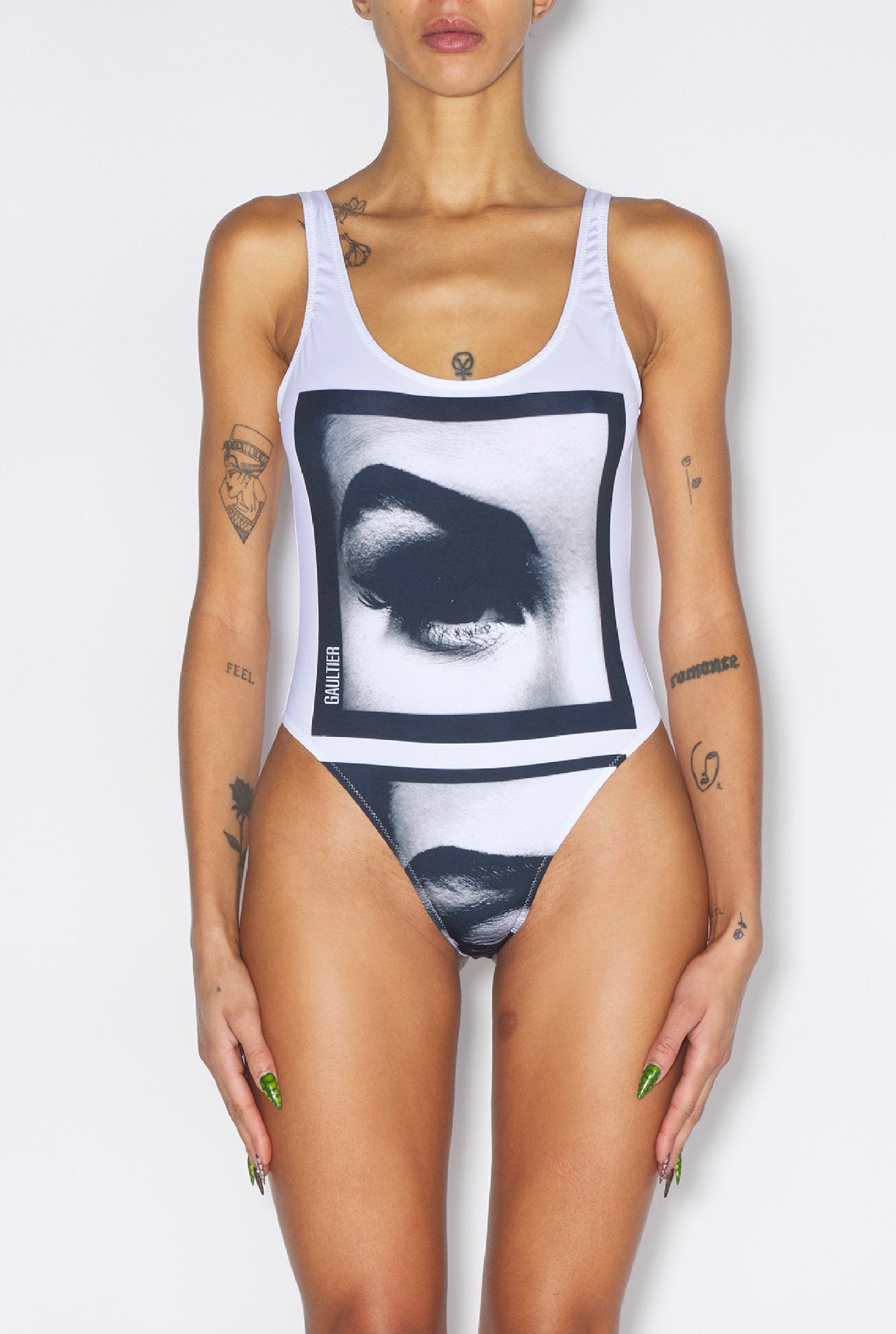 Maillot une pièce imprimé - White & Black