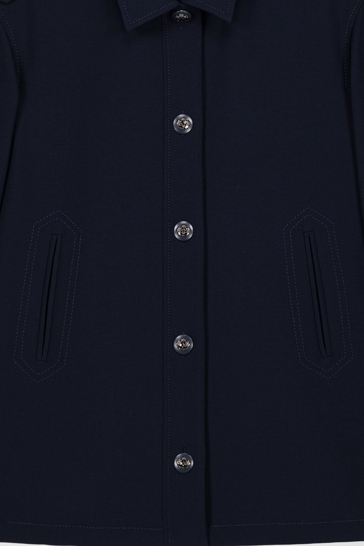 Manteau large bouton devant - Marine