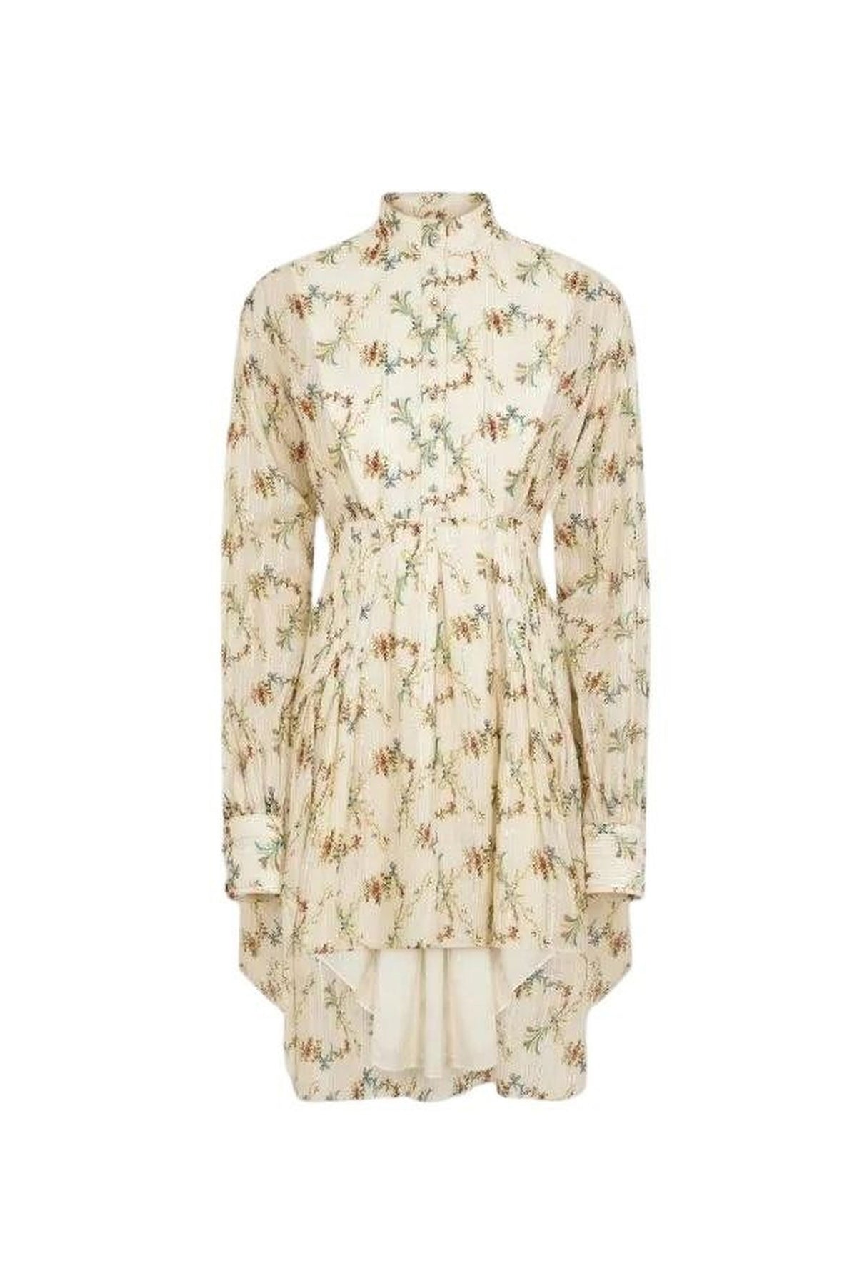 Robe bouffante en tissu imprimé - Beige & Red & Green