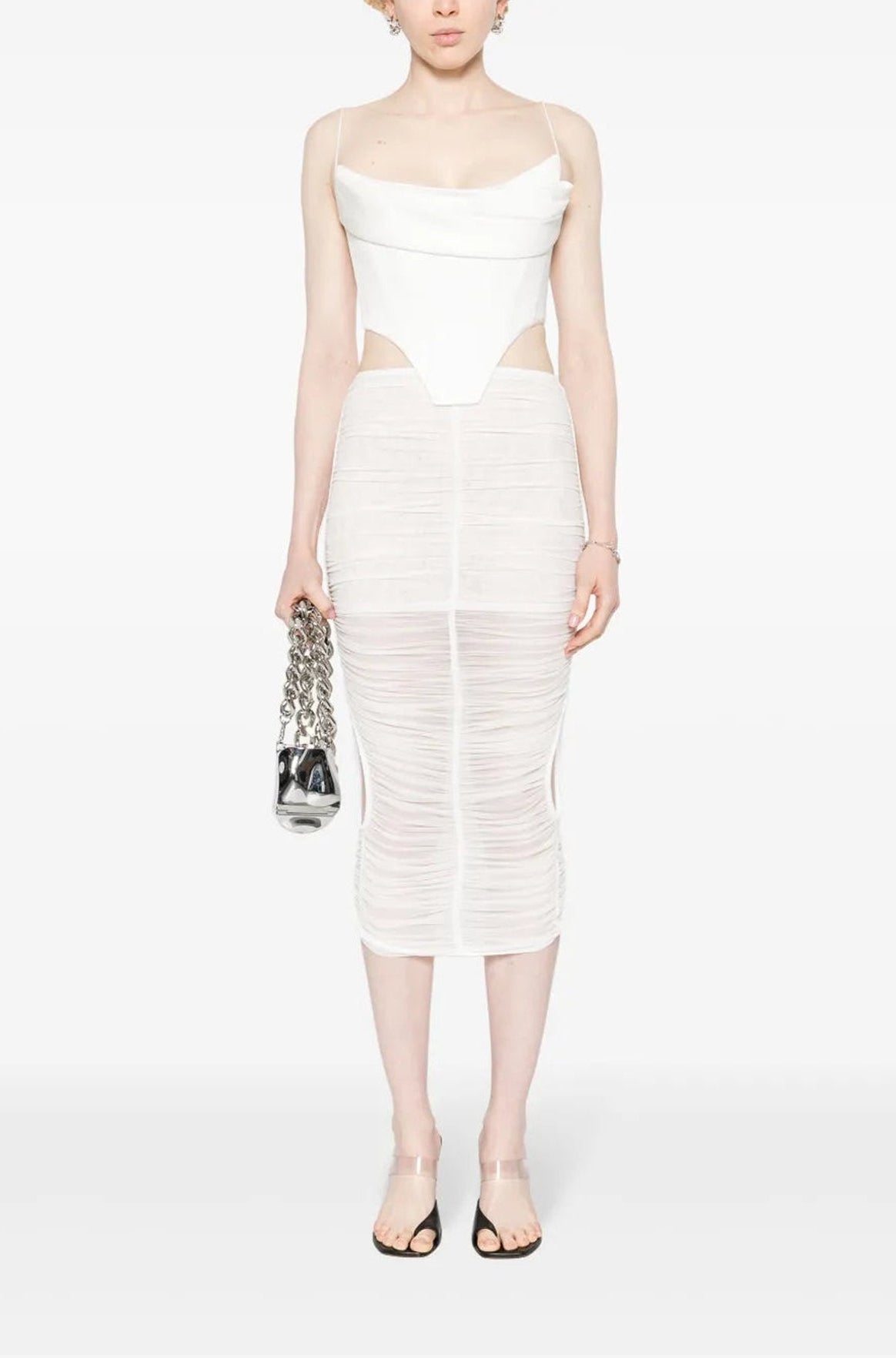 CUT-OUT MESH SKIRT