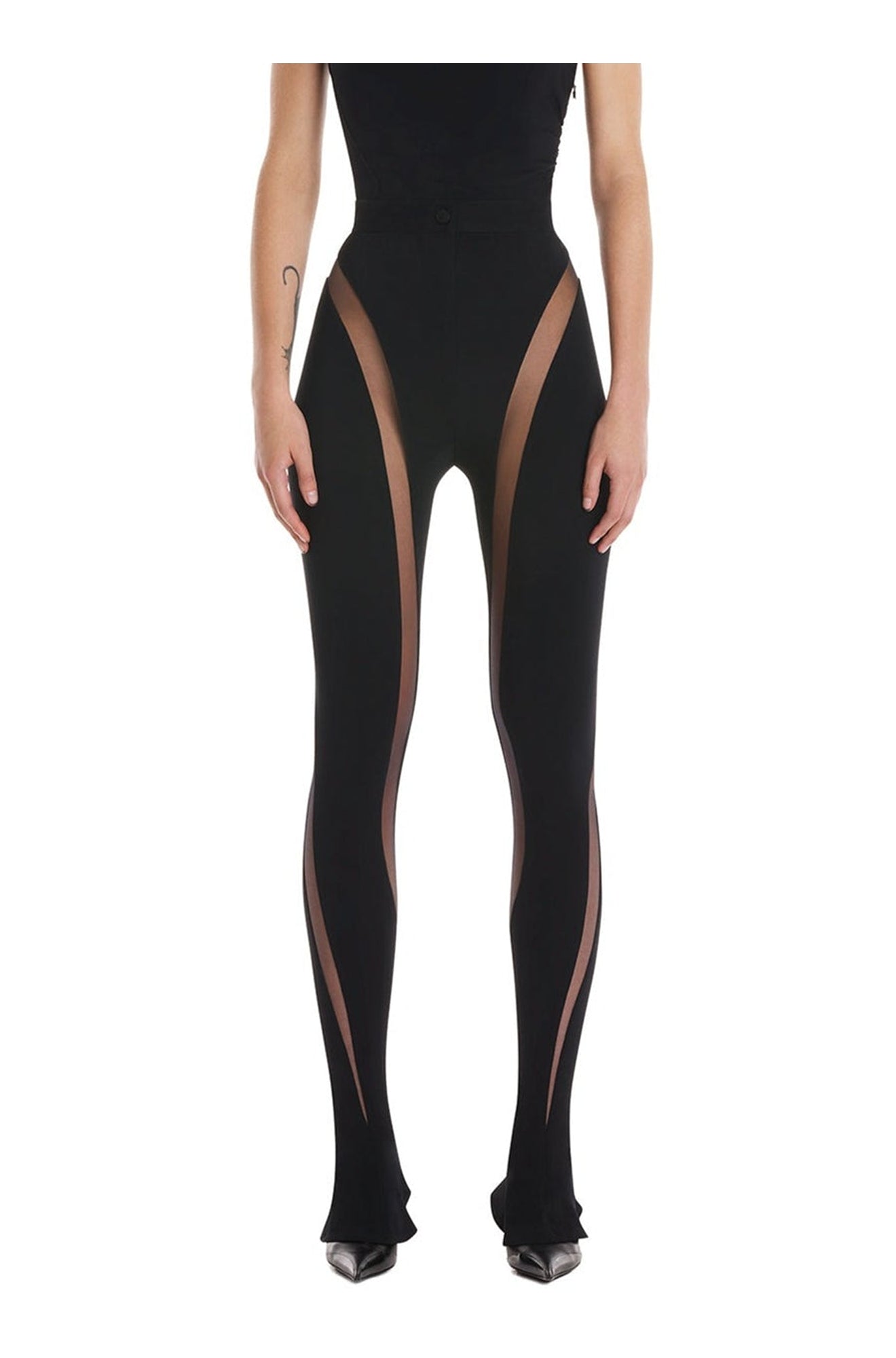 BLACK SPIRAL TULLE TROUSERS