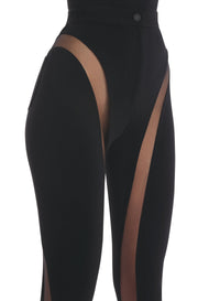 BLACK SPIRAL TULLE TROUSERS