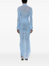 DRAPED MESH DRESS