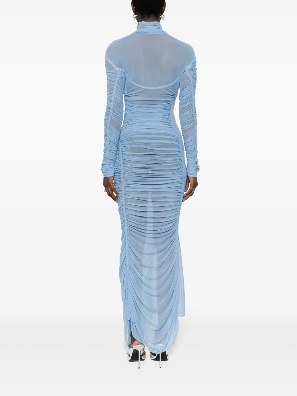 DRAPED MESH DRESS