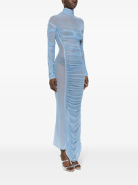 DRAPED MESH DRESS