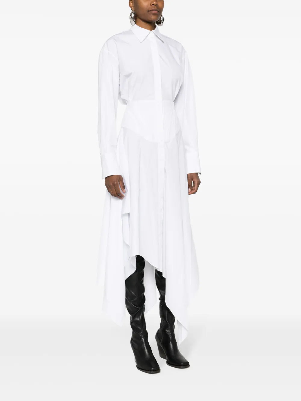 WHITE POPLIN DRESS