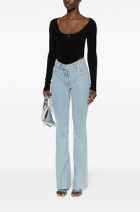 FLARE DENIM STRASS PANTS