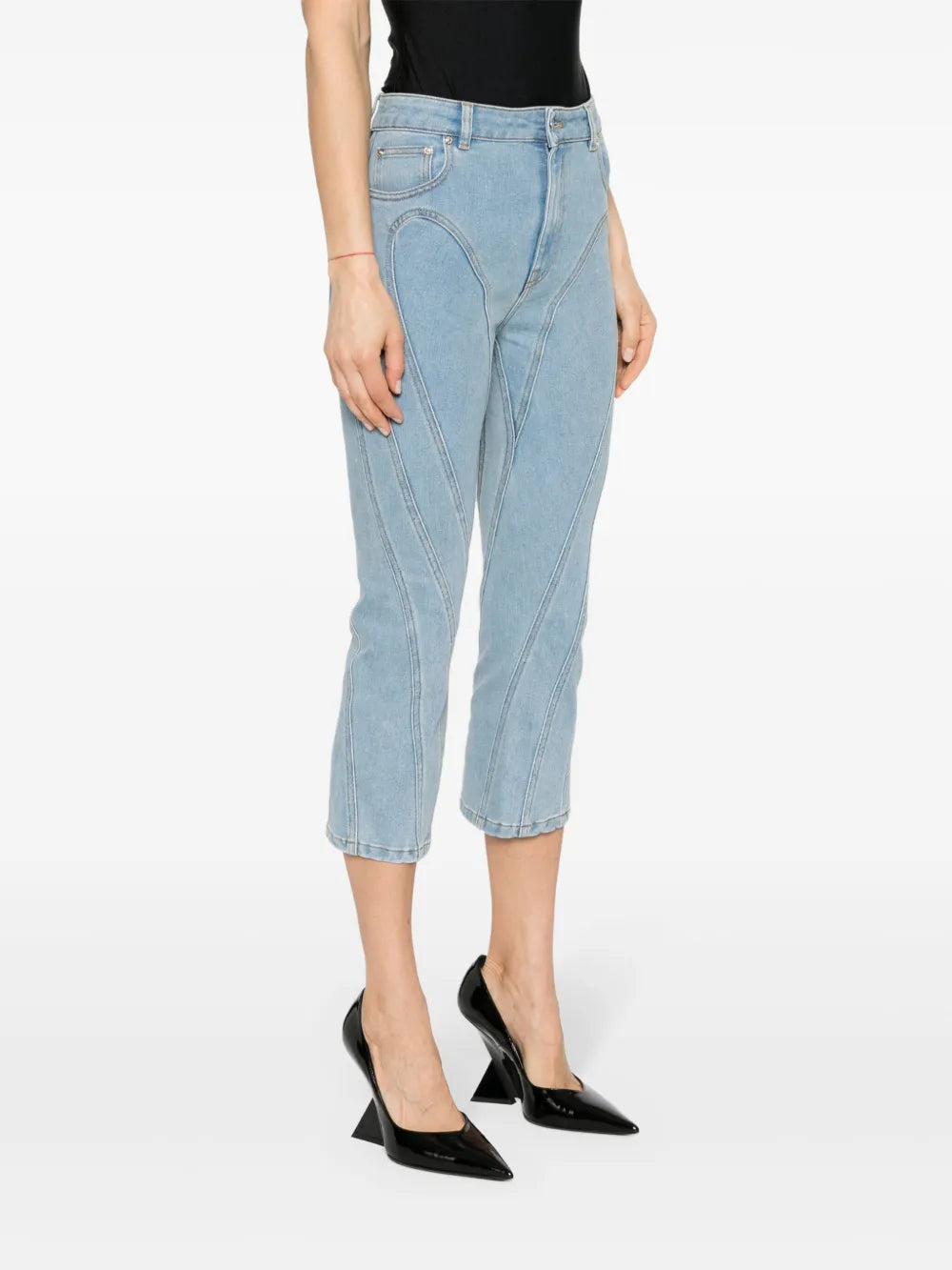 WHITE CAPRI DENIM PANTS