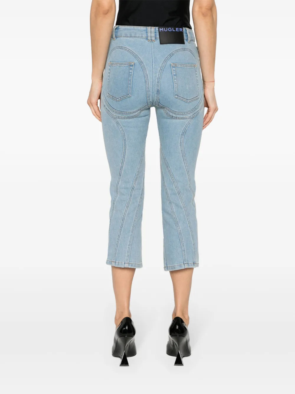 WHITE CAPRI DENIM PANTS