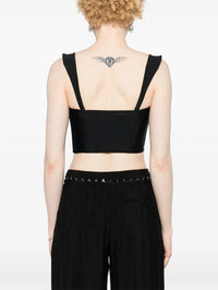 BI-MATERIAL DENIM CORSET