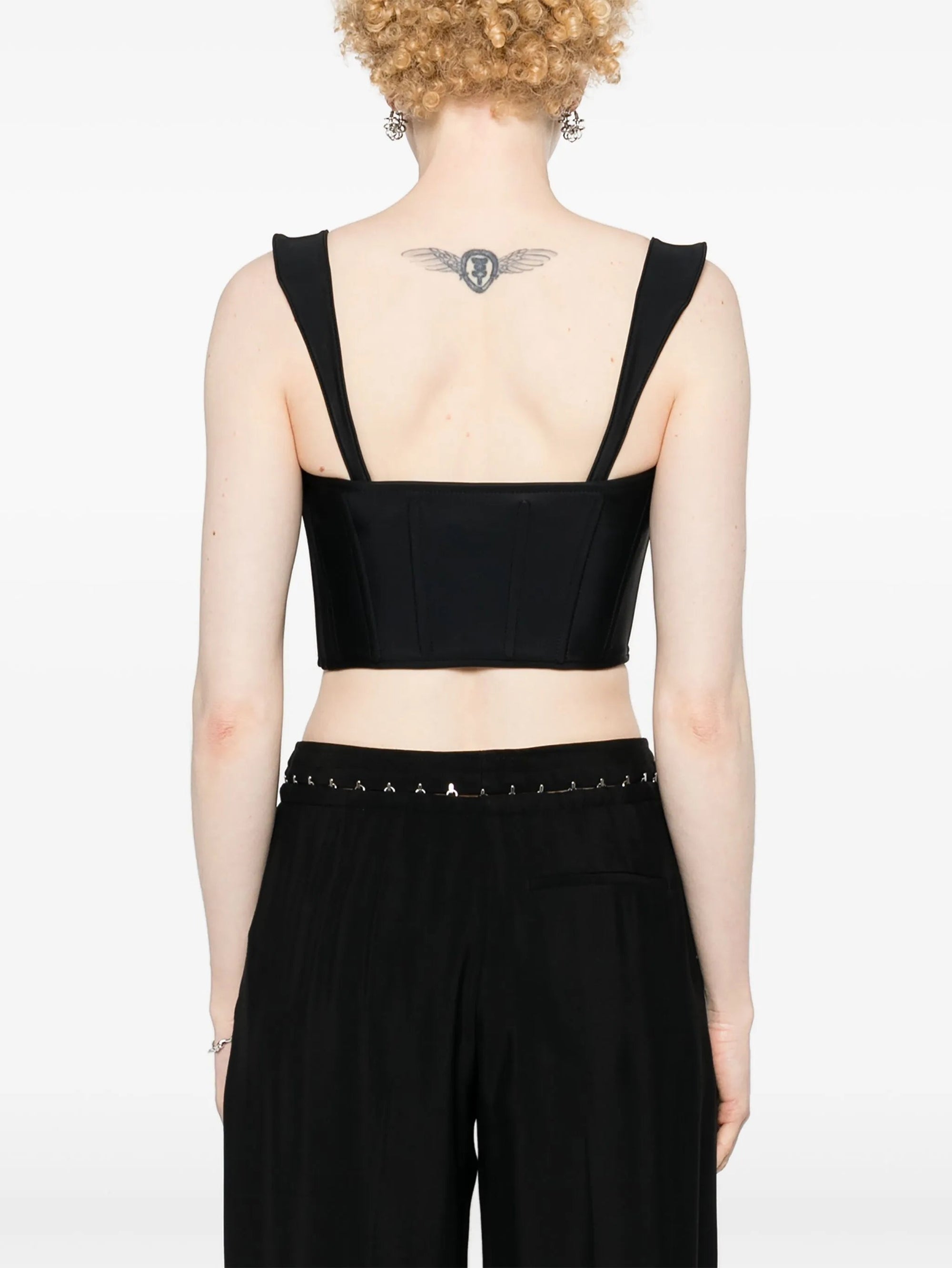 BI-MATERIAL DENIM CORSET