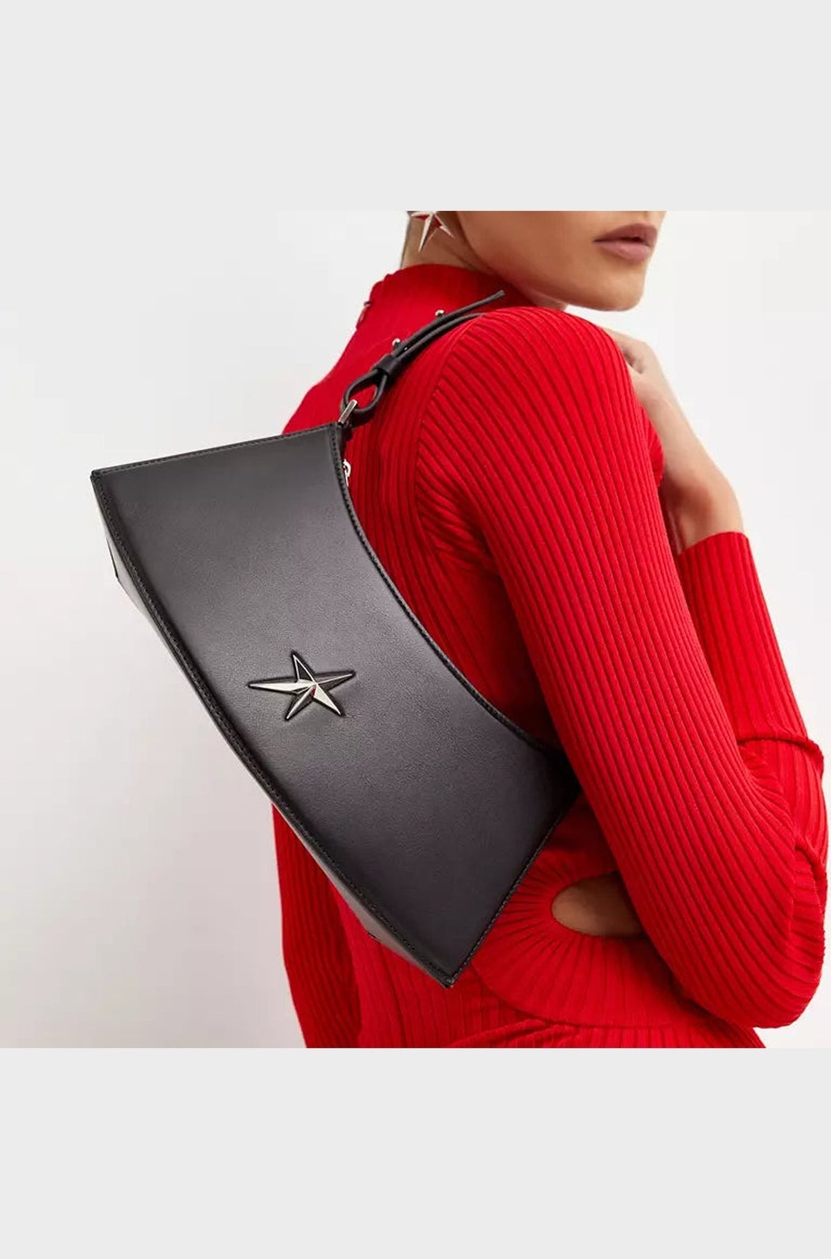 BLACK // black leather zenith bag
