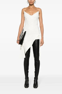 BLACK ASYMMETRIC BUSTIER DRESS