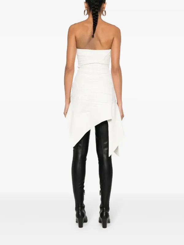 BLACK ASYMMETRIC BUSTIER DRESS