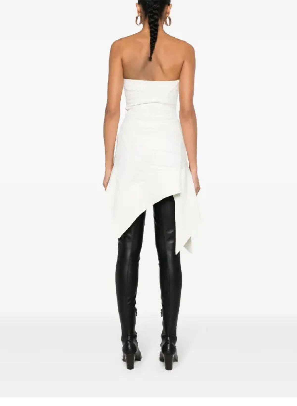 WARM WHITE/WARM WHITE // white asymmetric bustier dress