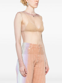 BLACK GRADIENT-EFFECT LONG-SLEEVED TOP