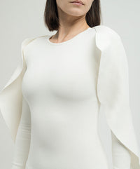 BLACK ASYMMETRIC KNITTED DRESS