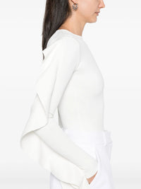 BLACK ASYMMETRIC KNITTED TOP