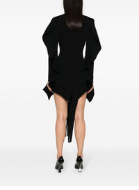 BLACK // black asymmetric knitted top