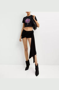 PINK ANEMONE CROPPED T-SHIRT