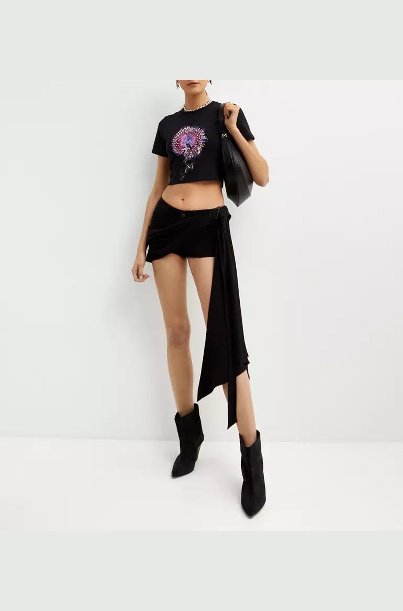 PINK ANEMONE CROPPED T-SHIRT