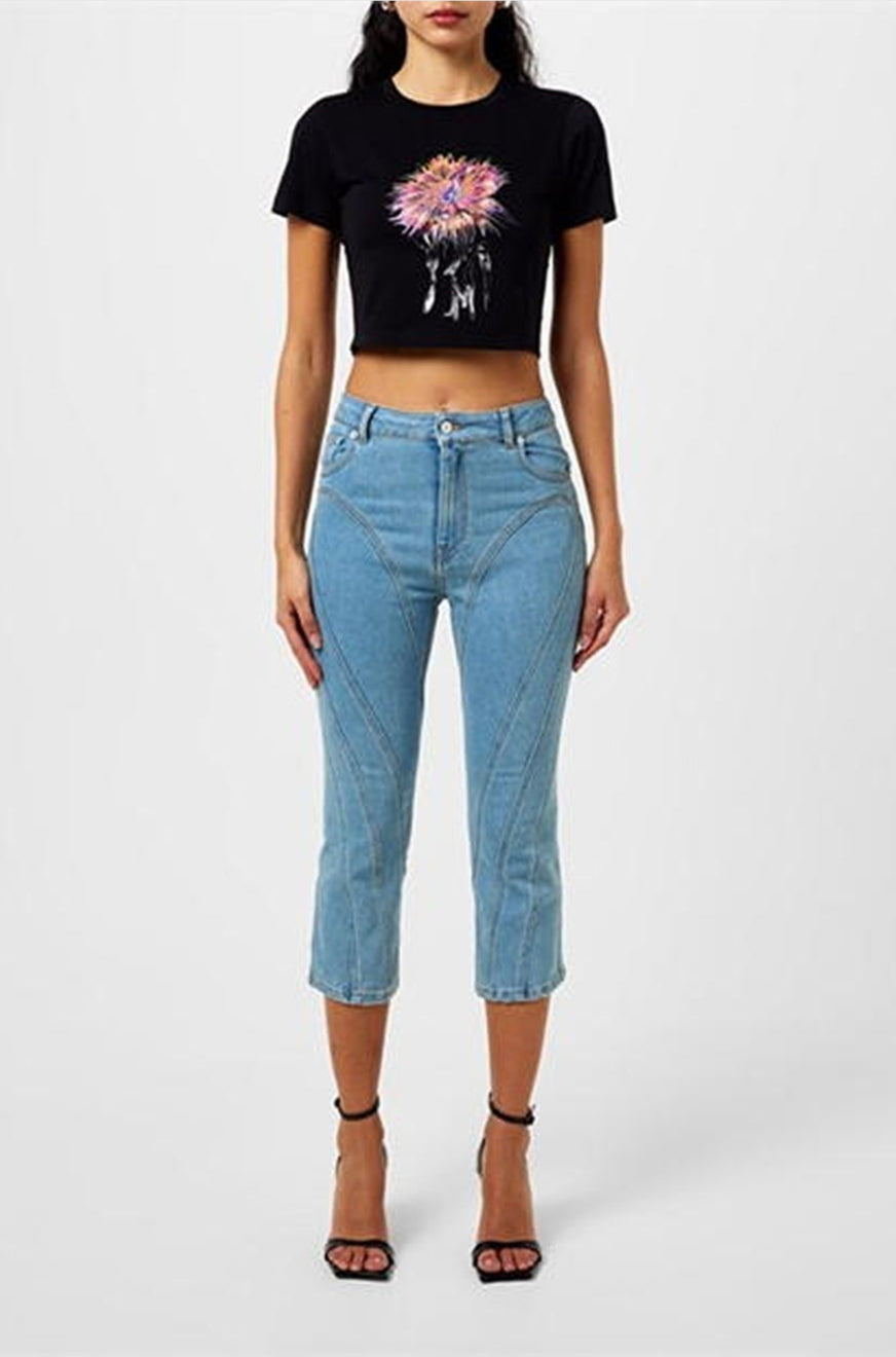 PINK ANEMONE CROPPED T-SHIRT