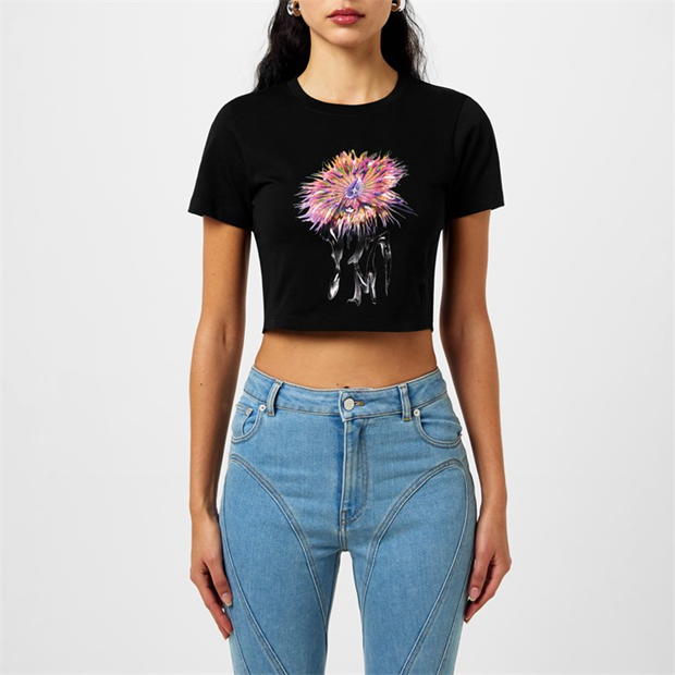 PINK ANEMONE CROPPED T-SHIRT