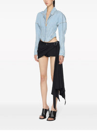 LIGHT BLUE // light blue tailored corset denim jacket