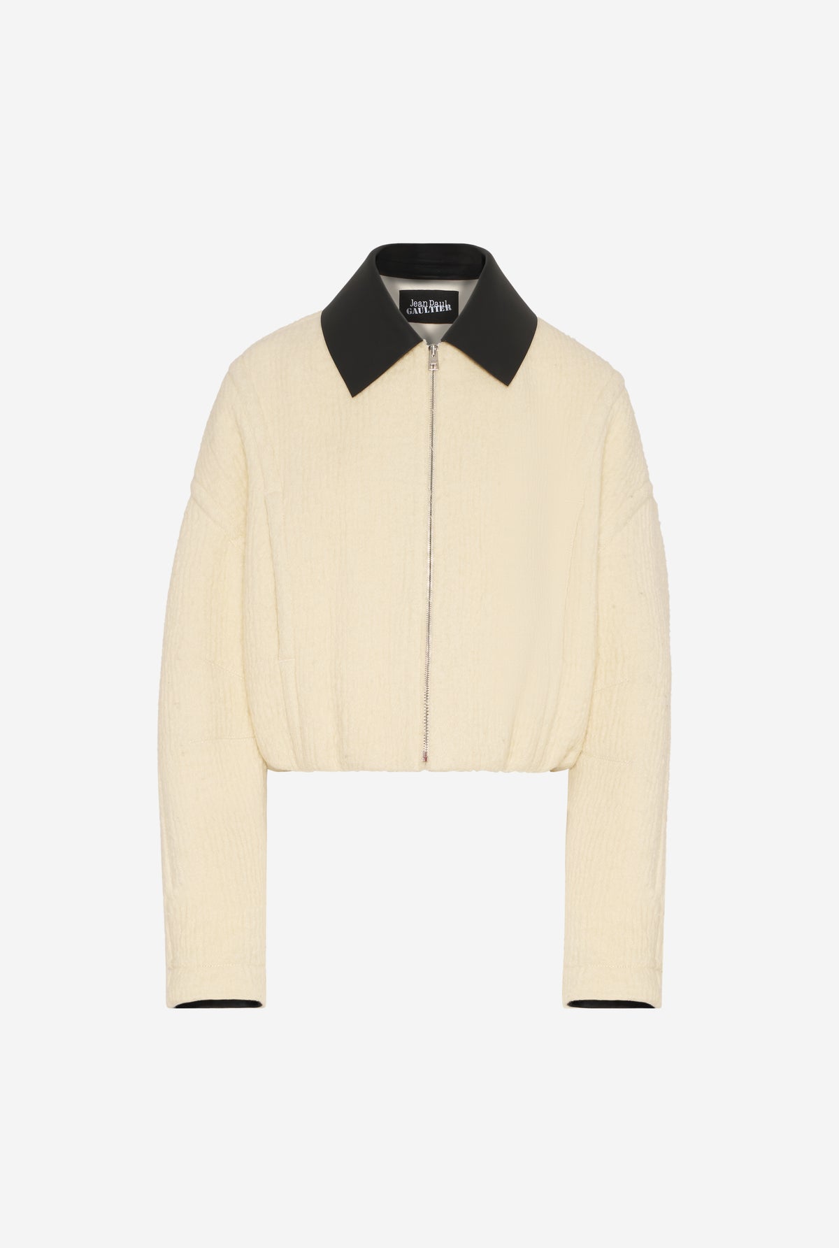 Heavy Wool Bomber Jacket - Ecru & Black