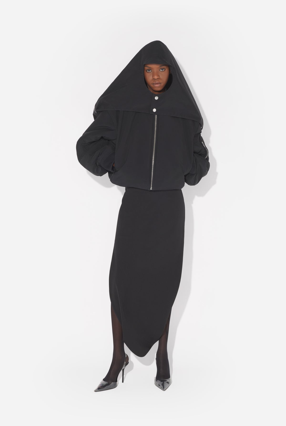 Le Bomber À Capuche - Black