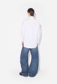 La Chemise Oversize Air Blanche - White & Lightblue & Peach